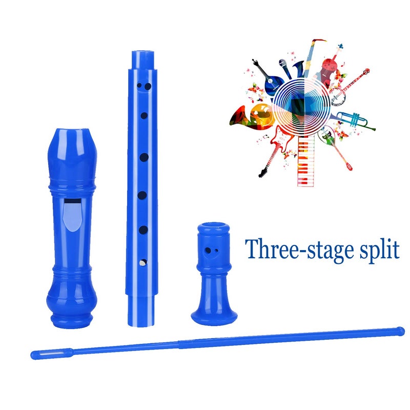 Yop-yes Soprano Recorder Instrument for Kids Beginners Student German Fingering C Key Recorder Instrument 3 Piece with Cleaning Rod and Bag Fingering Chart(Blue) - Image 5